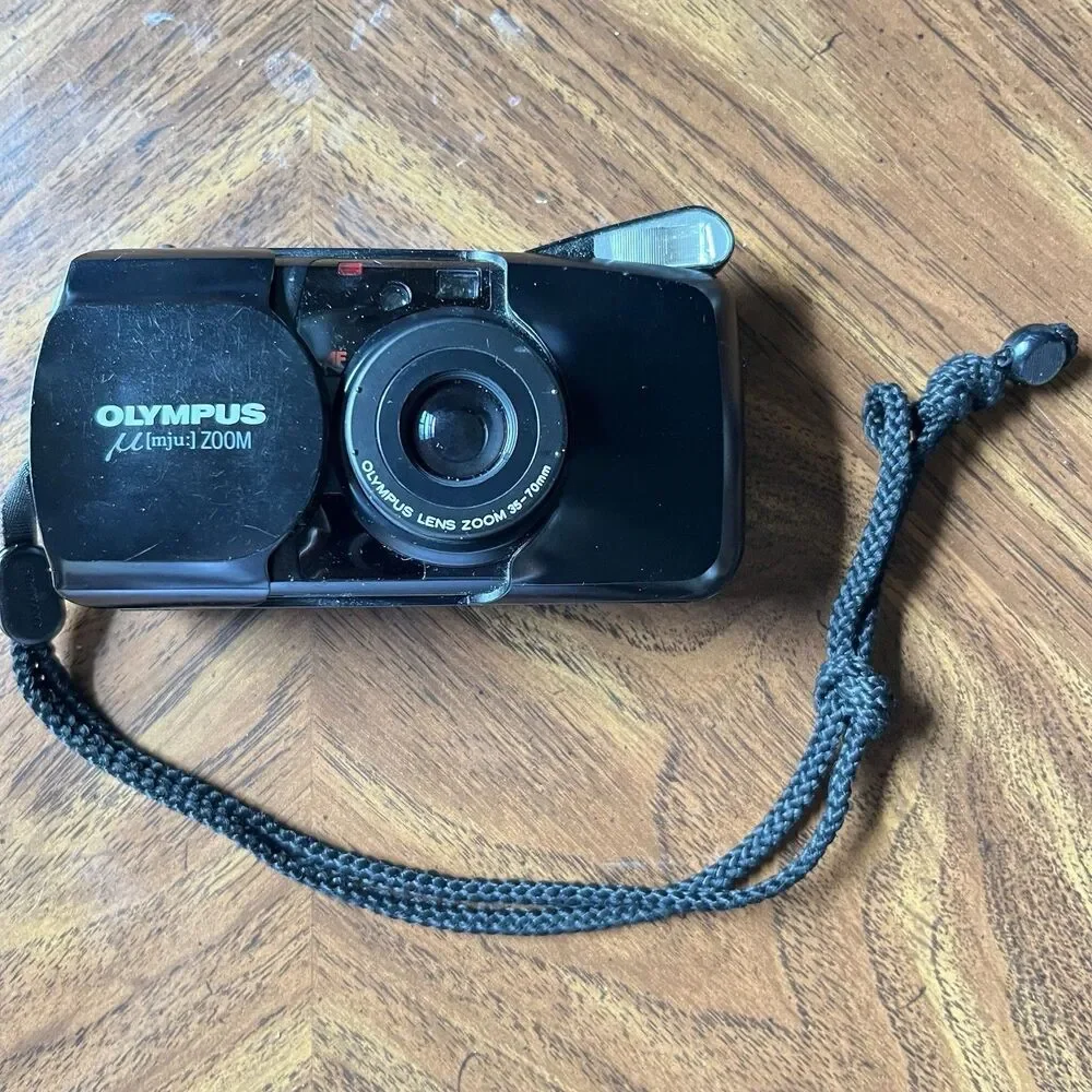 Olympus READ MJU Zoom 35mm Point & Shoot Film Camera, Black Tested